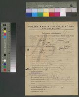 PK PPS Białogard - deklaracje członkowskie, kwestionariusze personalne, życiorysy, legitymacje i fotografie