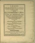 22. Leges Praepositis Ecclesiarvm Eivs Partis Pomeraniae, quae ab illvstrissimo Principe Ac Domino, Dn: Philippo II. Dvce Pomeranorvm, Cassvborvm vandalorumq, […] Stetini Typis Rhetianis Anno M.DC.VI. 