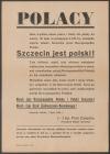 Odezwa do Polaków „Szczecin jest polski!”, informująca o ostatecznym przejęciu miasta przez polską administrację w dniu 5 lipca (na afiszu podano datę 6 lipca), 7 lipca 1945 r.