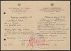 Rozkaz podróży dla pracownika Zarządu Miejskiego, Tadeusza Dominika, wystawiony w języku polskim i rosyjskim, 19 czerwca 1945 r.